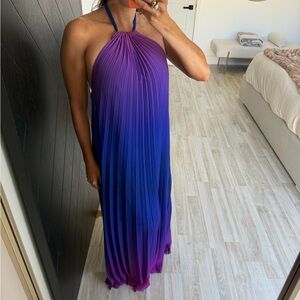 Purple Ombre Halter Maxi Dress